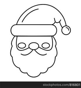 Santa face icon. Outline santa face vector icon for web design isolated on white background. Santa face icon, outline style