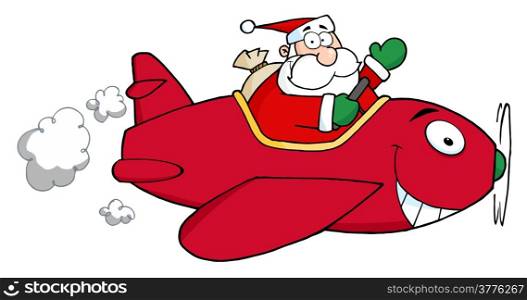 Santa Flying With Christmas Plane