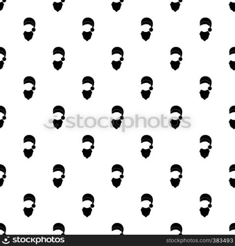 Santa hat and beard pattern. Simple illustration of Santa hat and beard vector pattern for web. Santa hat and beard pattern, simple style