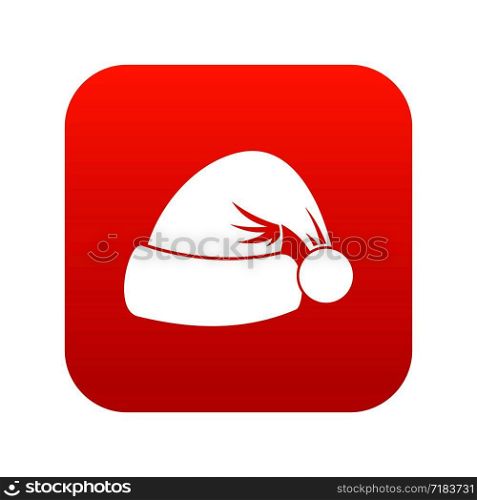 Santa hat icon digital red for any design isolated on white vector illustration. Santa hat icon digital red