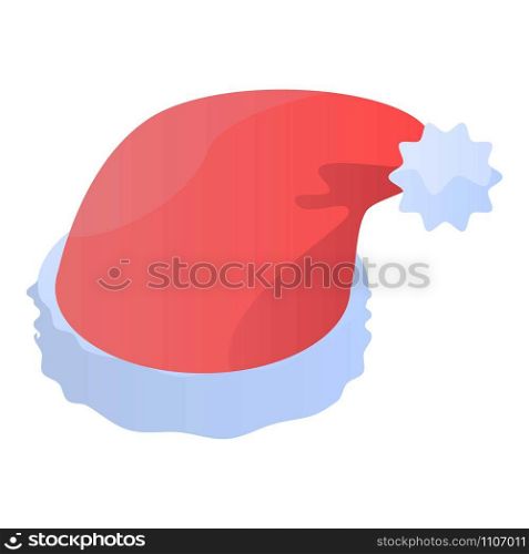 Santa hat icon. Isometric of santa hat vector icon for web design isolated on white background. Santa hat icon, isometric style