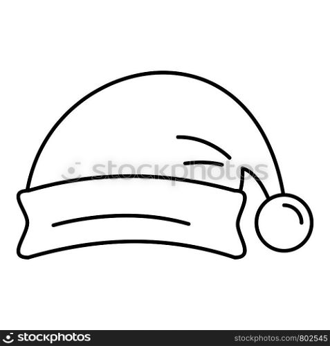 Santa hat icon. Outline santa hat vector icon for web design isolated on white background. Santa hat icon, outline style