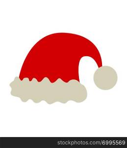 Santa red hat icon flat vector isolated on white EPS 10