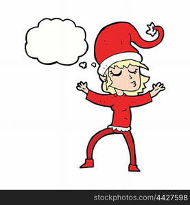 santa&rsquo;s helper cartoon with thought bubble