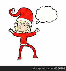 santa&rsquo;s helper cartoon with thought bubble