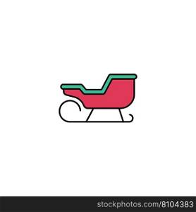 Santa sleigh creative icon multicolor line from Vector Image