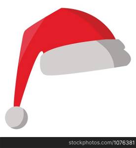 Santas hat, illustration, vector on white background.