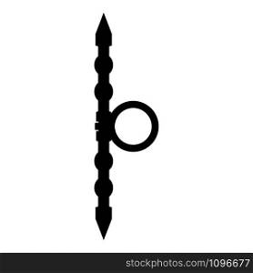 Santensu weapon of samurai for hand icon black color vector illustration flat style simple image. Santensu weapon of samurai for hand icon black color vector illustration flat style image