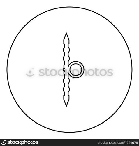 Santensu weapon of samurai for hand icon in circle round outline black color vector illustration flat style simple image. Santensu weapon of samurai for hand icon in circle round outline black color vector illustration flat style image