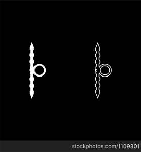 Santensu weapon of samurai for hand icon outline set white color vector illustration flat style simple image