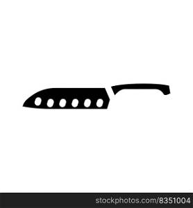 santoku knife glyph icon vector. santoku knife sign. isolated symbol illustration. santoku knife glyph icon vector illustration