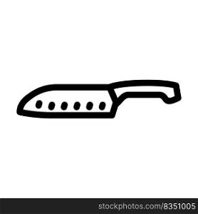 santoku knife line icon vector. santoku knife sign. isolated contour symbol black illustration. santoku knife line icon vector illustration