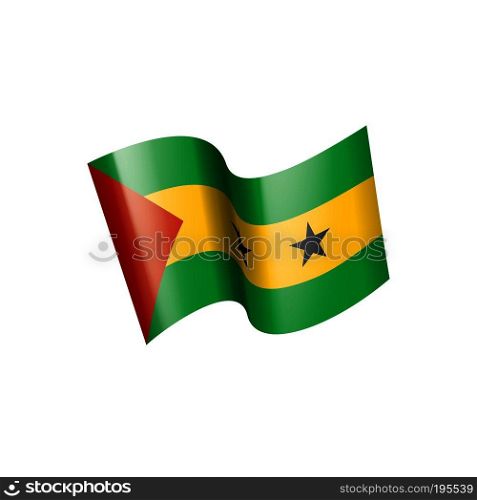 Sao Tome and Principe national flag, vector illustration on a white background. Sao Tome and Principe flag, vector illustration on a white background