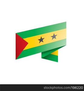 Sao Tome and Principe national flag, vector illustration on a white background. Sao Tome and Principe flag, vector illustration on a white background