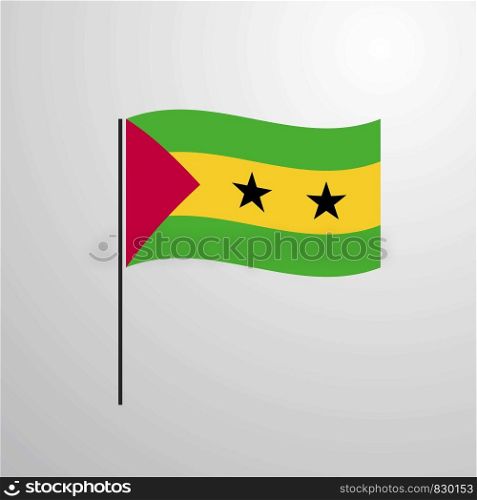 Sao Tome and Principe waving Flag