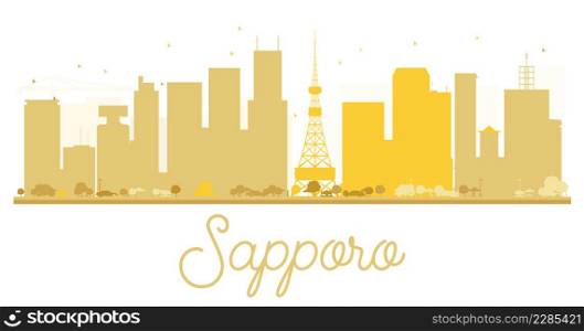 Sapporo City skyline golden silhouette. Vector illustration.