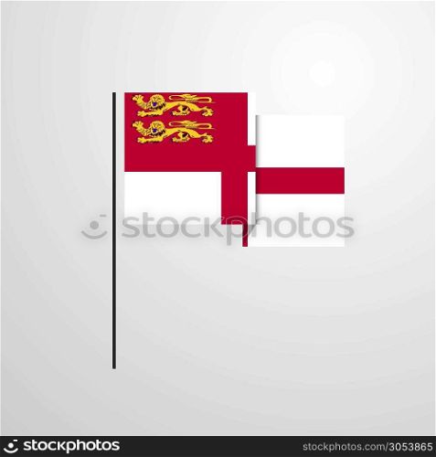 Sark waving Flag design vector
