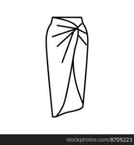sarong skirt line icon vector. sarong skirt sign. isolated contour symbol black illustration. sarong skirt line icon vector illustration