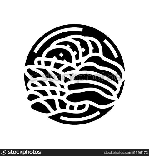 sashimi japanese food glyph icon vector. sashimi japanese food sign. isolated symbol illustration. sashimi japanese food glyph icon vector illustration