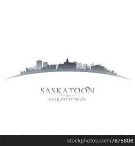Saskatoon Saskatchewan Canada city skyline silhouette. Vector illustration