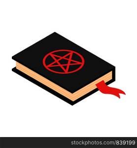 Satan book icon. Isometric of satan book vector icon for web design isolated on white background. Satan book icon, isometric style