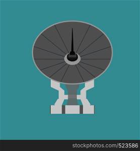 Satellite antenna broadcast space tv illustration vector icon. Sign global web business information wave. Industry parabolic dish