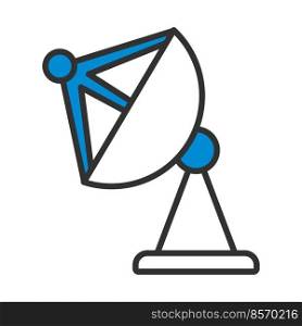 Satellite Antenna Icon. Editable Bold Outline With Color Fill Design. Vector Illustration.