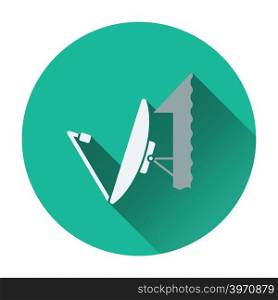 Satellite antenna icon. Flat design. Vector illustration.