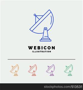satellite, antenna, radar, space, dish 5 Color Line Web Icon Template isolated on white. Vector illustration. Vector EPS10 Abstract Template background