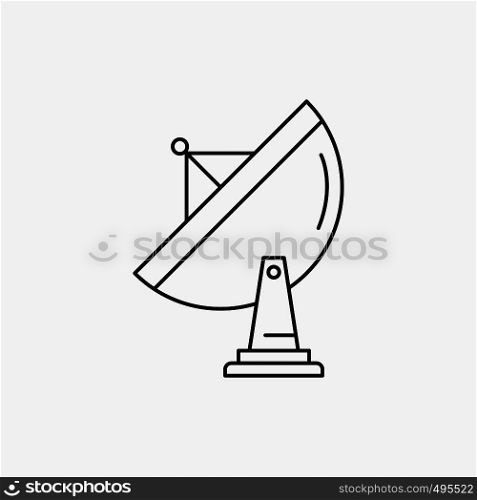 satellite, antenna, radar, space, dish Line Icon. Vector isolated illustration. Vector EPS10 Abstract Template background