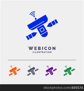 satellite, antenna, radar, space, Signal 5 Color Glyph Web Icon Template isolated on white. Vector illustration. Vector EPS10 Abstract Template background