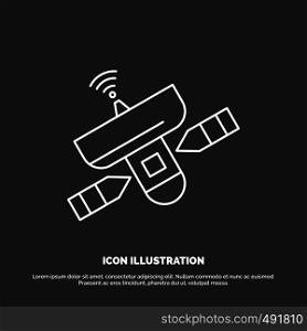 satellite, antenna, radar, space, Signal Icon. Line vector symbol for UI and UX, website or mobile application. Vector EPS10 Abstract Template background