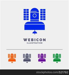 Satellite, broadcast, broadcasting, communication, telecommunication 5 Color Glyph Web Icon Template isolated on white. Vector illustration. Vector EPS10 Abstract Template background