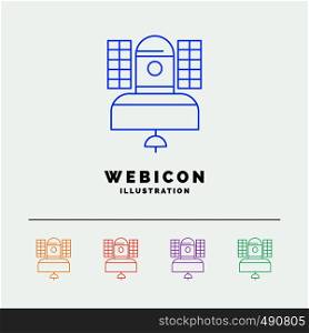Satellite, broadcast, broadcasting, communication, telecommunication 5 Color Line Web Icon Template isolated on white. Vector illustration. Vector EPS10 Abstract Template background