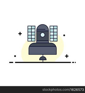 Satellite, broadcast, broadcasting, communication, telecommunication Flat Color Icon Vector