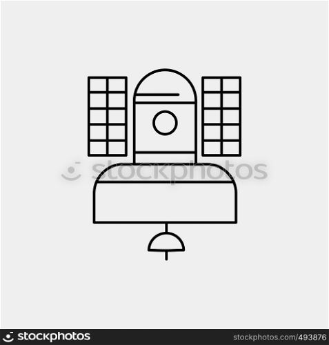 Satellite, broadcast, broadcasting, communication, telecommunication Line Icon. Vector isolated illustration. Vector EPS10 Abstract Template background