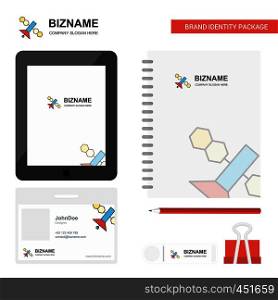 Satellite Business Logo, Tab App, Diary PVC Employee Card and USB Brand Stationary Package Design Vector Template