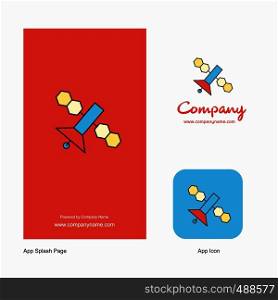 Satellite Company Logo App Icon and Splash Page Design. Creative Business App Design Elements
