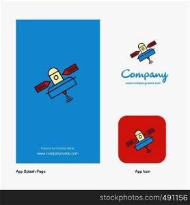 Satellite Company Logo App Icon and Splash Page Design. Creative Business App Design Elements