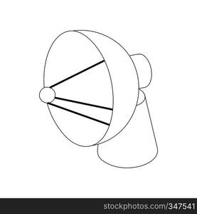 Satellite dish antenna radar icon in isometric 3d style on a white background. Satellite dish antenna radar icon