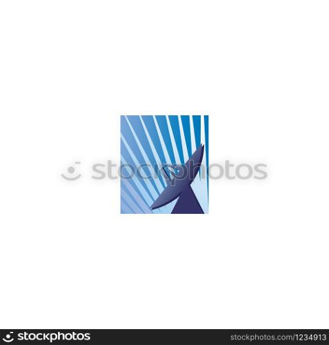 Satellite dish vector logo design. Modern satellite communication information logo template