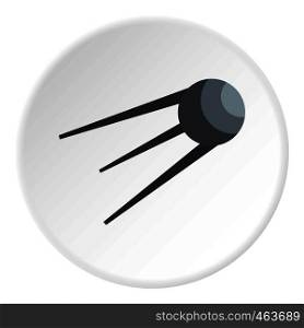 Satellite icon in flat circle isolated vector illustration for web. Satellite icon circle