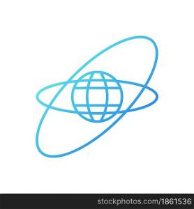Satellite orbits, trajectories gradient linear vector icon. Geostationary orbit. Low, Medium, High Earth orbit. Thin line color symbol. Modern style pictogram. Vector isolated outline drawing. Satellite orbits, trajectories gradient linear vector icon