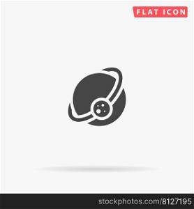 Satellite planet flat vector icon. Hand drawn style design illustrations.. Satellite planet flat vector icon