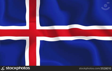 Satin Iceland waving flag, eps10 vector illustration