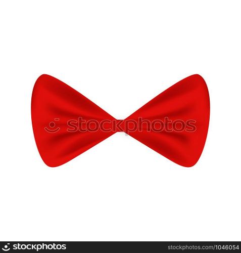 Satin red bow tie isolated on white background. Vector illustration for your design.