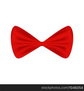 Satin red bow tie isolated on white background. Vector illustration for your design.