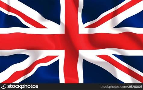 Satin UK waving flag, eps10 vector illustration