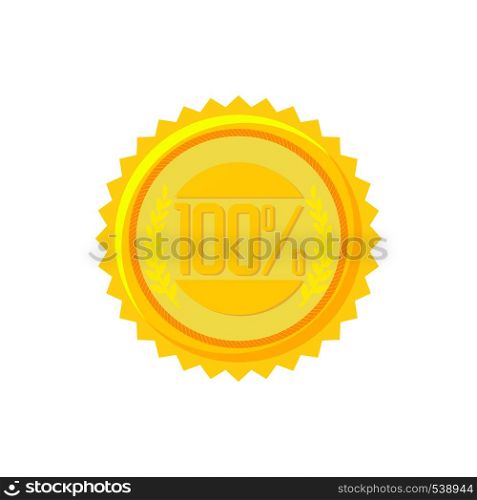 Satisfaction guarantee label icon in cartoon style on a white background. Satisfaction guarantee label icon, cartoon style