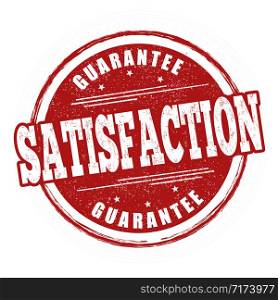Satisfaction guarantee sign or stamp on white background, vector illustration